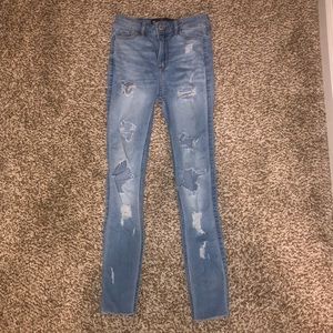 Hollister Light Blue Ripped Skinny Jeans